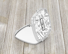 Load image into Gallery viewer, Letter I Musical Note Letters Compact Mirror – Stylish Purse Mirror with Artistic Covers CJ2007-ISCM