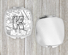 Load image into Gallery viewer, Letter K Musical Note Letters Compact Mirror – Stylish Purse Mirror with Artistic Covers CJ2007-KSCM