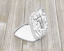 Load image into Gallery viewer, Letter L Musical Note Letters Compact Mirror – Stylish Purse Mirror with Artistic Covers CJ2007-LSCM