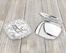Load image into Gallery viewer, Letter L Musical Note Letters Compact Mirror – Stylish Purse Mirror with Artistic Covers CJ2007-LSCM