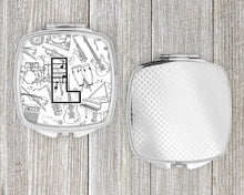 Load image into Gallery viewer, Letter L Musical Note Letters Compact Mirror – Stylish Purse Mirror with Artistic Covers CJ2007-LSCM