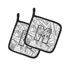 Load image into Gallery viewer, Letter M Musical Note Letters Pot Holders - Set of 2 - Heat-Resistant Kitchen Essentials CJ2007-MPTHD