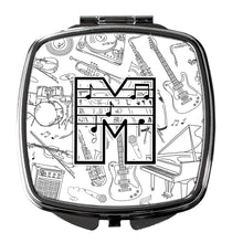 Load image into Gallery viewer, Letter M Musical Note Letters Compact Mirror – Stylish Purse Mirror with Artistic Covers CJ2007-MSCM