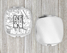Load image into Gallery viewer, Letter N Musical Note Letters Compact Mirror – Stylish Purse Mirror with Artistic Covers CJ2007-NSCM
