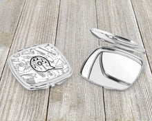 Load image into Gallery viewer, Letter Q Musical Note Letters Compact Mirror – Stylish Purse Mirror with Artistic Covers CJ2007-QSCM