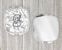Load image into Gallery viewer, Letter S Musical Note Letters Compact Mirror – Stylish Purse Mirror with Artistic Covers CJ2007-SSCM