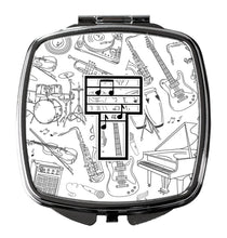 Load image into Gallery viewer, Letter T Musical Note Letters Compact Mirror – Stylish Purse Mirror with Artistic Covers CJ2007-TSCM