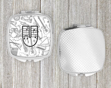Load image into Gallery viewer, Letter U Musical Note Letters Compact Mirror – Stylish Purse Mirror with Artistic Covers CJ2007-USCM
