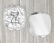 Load image into Gallery viewer, Letter Z Musical Note Letters Compact Mirror – Stylish Purse Mirror with Artistic Covers CJ2007-ZSCM