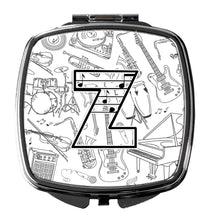 Load image into Gallery viewer, Letter Z Musical Note Letters Compact Mirror – Stylish Purse Mirror with Artistic Covers CJ2007-ZSCM