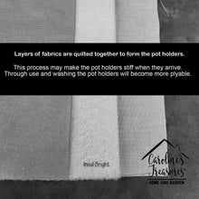 Load image into Gallery viewer, Letter A Day of the Dead Skulls Black Pot Holders - Set of 2 - Heat-Resistant Kitchen Essentials CJ2008-APTHD