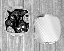 Load image into Gallery viewer, Letter Y Day of the Dead Skulls Black Compact Mirror – Stylish Purse Mirror with Artistic Covers CJ2008-YSCM