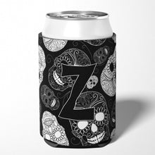 Load image into Gallery viewer, Letter Z Day of the Dead Skulls Black Can or Bottle Hugger CJ2008-ZCC