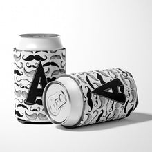Load image into Gallery viewer, Letter A Moustache Initial Can or Bottle Hugger CJ2009-ACC
