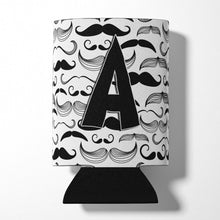Load image into Gallery viewer, Letter A Moustache Initial Can or Bottle Hugger CJ2009-ACC