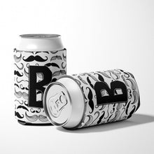Load image into Gallery viewer, Letter B Moustache Initial Can or Bottle Hugger CJ2009-BCC