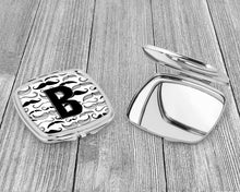Load image into Gallery viewer, Letter B Moustache Initial Compact Mirror – Stylish Purse Mirror with Artistic Covers CJ2009-BSCM
