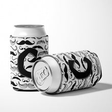 Load image into Gallery viewer, Letter C Moustache Initial Can or Bottle Hugger CJ2009-CCC