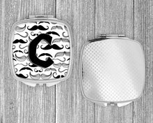 Load image into Gallery viewer, Letter C Moustache Initial Compact Mirror – Stylish Purse Mirror with Artistic Covers CJ2009-CSCM