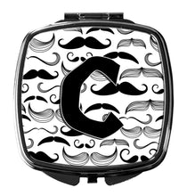 Load image into Gallery viewer, Letter C Moustache Initial Compact Mirror – Stylish Purse Mirror with Artistic Covers CJ2009-CSCM