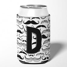 Load image into Gallery viewer, Letter D Moustache Initial Can or Bottle Hugger CJ2009-DCC