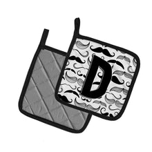 Load image into Gallery viewer, Letter D Moustache Initial Pot Holders - Set of 2 - Heat-Resistant Kitchen Essentials CJ2009-DPTHD