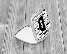 Load image into Gallery viewer, Letter D Moustache Initial Compact Mirror – Stylish Purse Mirror with Artistic Covers CJ2009-DSCM