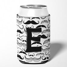 Load image into Gallery viewer, Letter E Moustache Initial Can or Bottle Hugger CJ2009-ECC