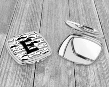 Load image into Gallery viewer, Letter E Moustache Initial Compact Mirror – Stylish Purse Mirror with Artistic Covers CJ2009-ESCM