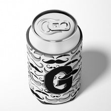 Load image into Gallery viewer, Letter G Moustache Initial Can or Bottle Hugger CJ2009-GCC