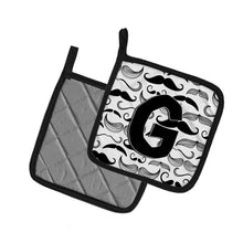 Load image into Gallery viewer, Letter G Moustache Initial Pot Holders - Set of 2 - Heat-Resistant Kitchen Essentials CJ2009-GPTHD