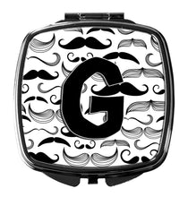 Load image into Gallery viewer, Letter G Moustache Initial Compact Mirror – Stylish Purse Mirror with Artistic Covers CJ2009-GSCM