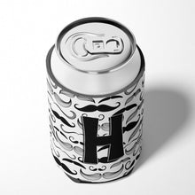 Load image into Gallery viewer, Letter H Moustache Initial Can or Bottle Hugger CJ2009-HCC