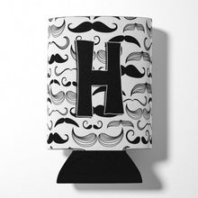 Load image into Gallery viewer, Letter H Moustache Initial Can or Bottle Hugger CJ2009-HCC