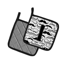 Load image into Gallery viewer, Letter I Moustache Initial Pot Holders - Set of 2 - Heat-Resistant Kitchen Essentials CJ2009-IPTHD