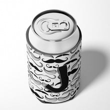 Load image into Gallery viewer, Letter J Moustache Initial Can or Bottle Hugger CJ2009-JCC
