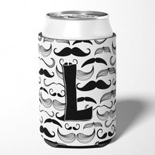 Load image into Gallery viewer, Letter L Moustache Initial Can or Bottle Hugger CJ2009-LCC