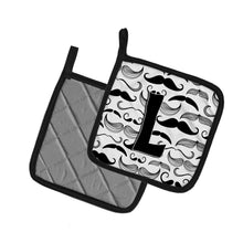 Load image into Gallery viewer, Letter L Moustache Initial Pot Holders - Set of 2 - Heat-Resistant Kitchen Essentials CJ2009-LPTHD