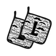 Load image into Gallery viewer, Letter L Moustache Initial Pot Holders - Set of 2 - Heat-Resistant Kitchen Essentials CJ2009-LPTHD