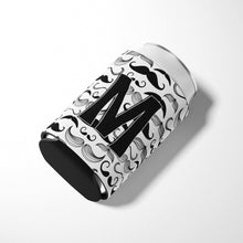 Load image into Gallery viewer, Letter M Moustache Initial Can or Bottle Hugger CJ2009-MCC