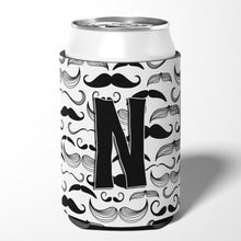 Load image into Gallery viewer, Letter N Moustache Initial Can or Bottle Hugger CJ2009-NCC