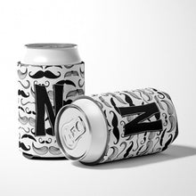 Load image into Gallery viewer, Letter N Moustache Initial Can or Bottle Hugger CJ2009-NCC