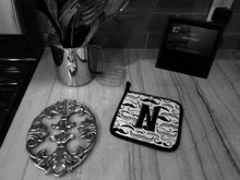 Load image into Gallery viewer, Letter N Moustache Initial Pot Holders - Set of 2 - Heat-Resistant Kitchen Essentials CJ2009-NPTHD