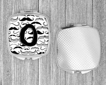 Load image into Gallery viewer, Letter O Moustache Initial Compact Mirror – Stylish Purse Mirror with Artistic Covers CJ2009-OSCM