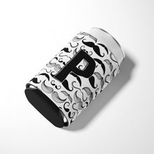 Load image into Gallery viewer, Letter P Moustache Initial Can or Bottle Hugger CJ2009-PCC