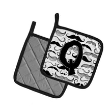 Load image into Gallery viewer, Letter Q Moustache Initial Pot Holders - Set of 2 - Heat-Resistant Kitchen Essentials CJ2009-QPTHD