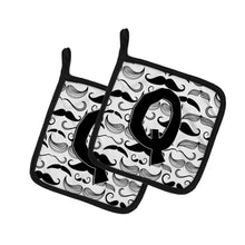 Load image into Gallery viewer, Letter Q Moustache Initial Pot Holders - Set of 2 - Heat-Resistant Kitchen Essentials CJ2009-QPTHD