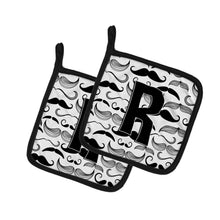 Load image into Gallery viewer, Letter R Moustache Initial Pot Holders - Set of 2 - Heat-Resistant Kitchen Essentials CJ2009-RPTHD