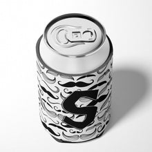 Load image into Gallery viewer, Letter S Moustache Initial Can or Bottle Hugger CJ2009-SCC