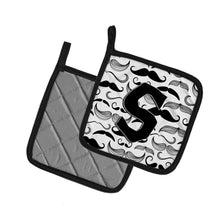 Load image into Gallery viewer, Letter S Moustache Initial Pot Holders - Set of 2 - Heat-Resistant Kitchen Essentials CJ2009-SPTHD